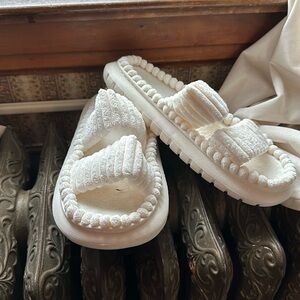 Fuzzy padded slipper, sandals